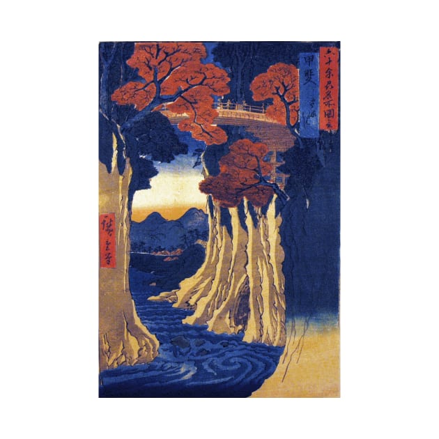 Kai Province Monkey Bridge by Utagawa Hiroshige by Naves