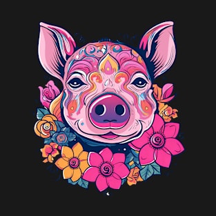 Pig Farmer Shirt | Floristic Pig Flowers T-Shirt