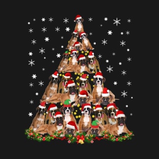 Boxer Christmas Tree X-Mas Gift T-Shirt