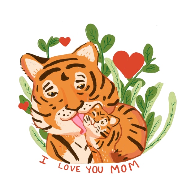 Mama Tiger with baby cub by Potato_pinkie_pie