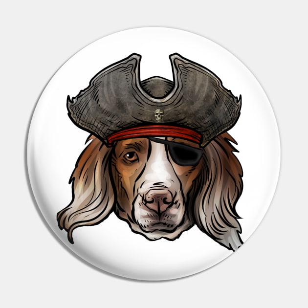 Brittany Spaniel Pirate Pin by whyitsme