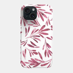 Abstract Pink Leaves Pattern Phone Case