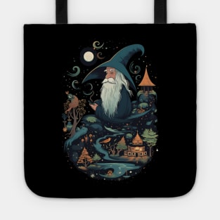 Whimsical Wizard at Night - Fantasy Tote