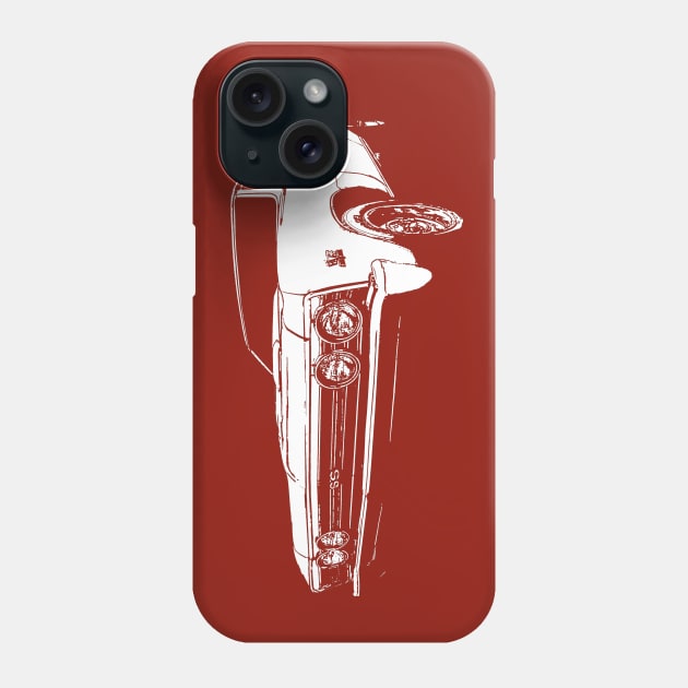 1967 Chevy Chevelle - stylized white on dark background Phone Case by mal_photography