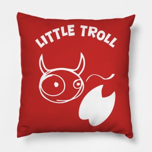 White Little Troll stamps and is flicking its tail Pillow