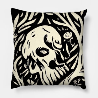 Skull in Plants Pillow