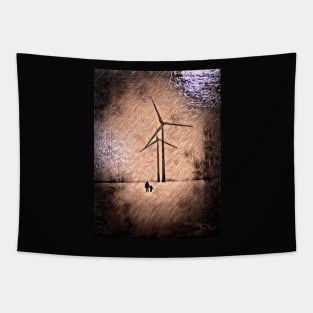 Windmills of Change Abstract Art Painting Tapestry