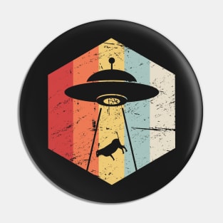 Vintage Retro UFO Alien Abduction Icon Pin