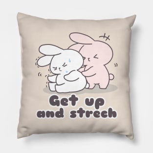 Stretching into the Day: Rise and Shine, Bunny-Style! Pillow