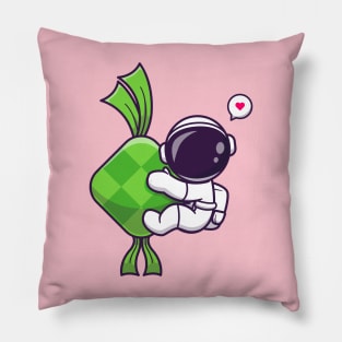 Cute Astronaut With Ketupat Cartoon Pillow