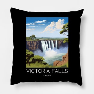 A Pop Art Travel Print of Victoria Falls - Zambia / Zimbabwe Pillow