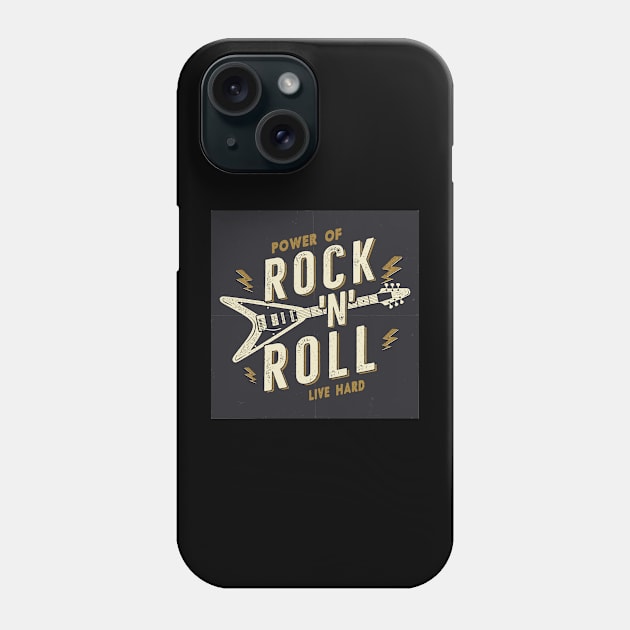 Power of Rock & Roll Phone Case by AME_Studios