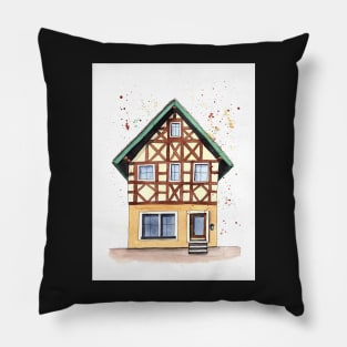 half-timbered house in Germany Pillow