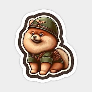 Pomeranian Soldier Magnet