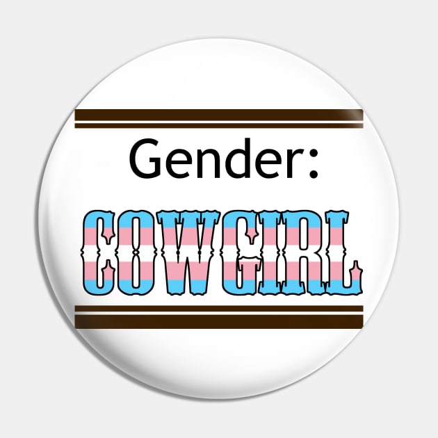 Gender: COWGIRL - Trans Colors Pin by Akamaru01