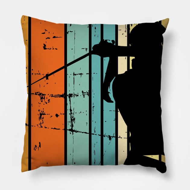 Retro Golfing Vintage Golfer Gift Golf Pillow by petervanderwalk