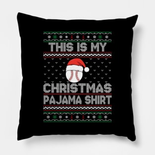 this is my christmas baseball pajama Pillow