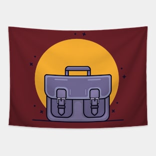 Purple Office Briefcase or Bag vector illustration. Tapestry