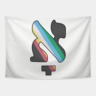 Kometz Aleph (Disability Pride Colors) Tapestry