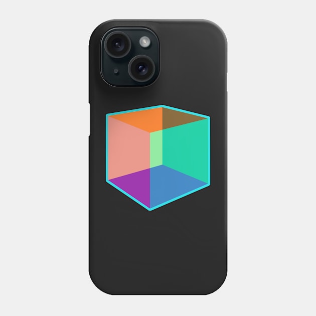 Color Cube Pattern on Blue Phone Case by Diego-t