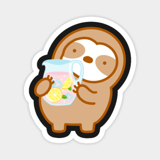 Cute Pink Lemonade Sloth Magnet