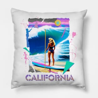 CALIFORNIA BEACJ 80S RETRO STYLE Pillow