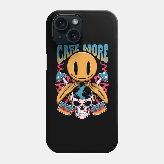 Care More. Save The Earth Phone Case by HzM Studio