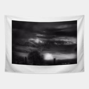 White Mountain  Black And White Tapestry