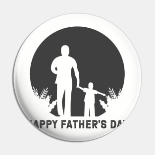 Father's Day Silhouette Tee - Distressed "Happy Father's Day" Shirt, Perfect Gift for Dad on His Special Day Pin