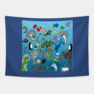 Out to Lunch Sea Animals Collection Tapestry