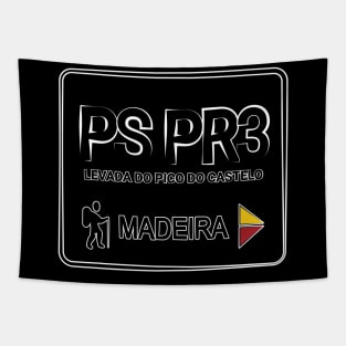 Madeira Island PS PR3 LEVADA DO PICO DO CASTELO logo Tapestry