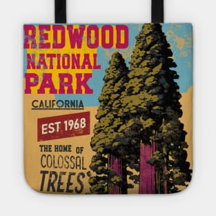 Redwood National Park California Sequoia  Aged Look Tote