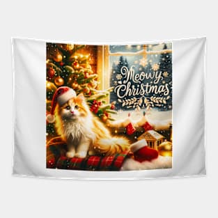 Meowy Christmas Tapestry