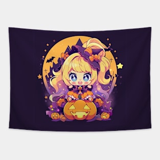 chibi girl halloween Tapestry