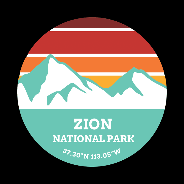 Zion National Park Retro Mountain by roamfree