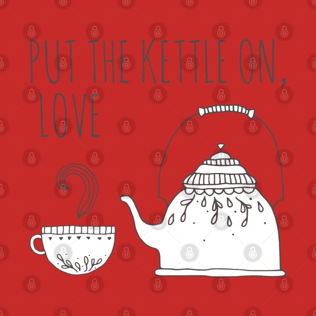 Put the kettle on, love - simple line drawing by Ofeefee