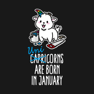 Funny unicorn Capricorns are born in January Capricorn girl Unicorn kids gifts cute birthday gift for girls T-Shirt