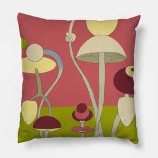 Whimsical Mycology: A Surrealistic Flora Fantasy Pillow