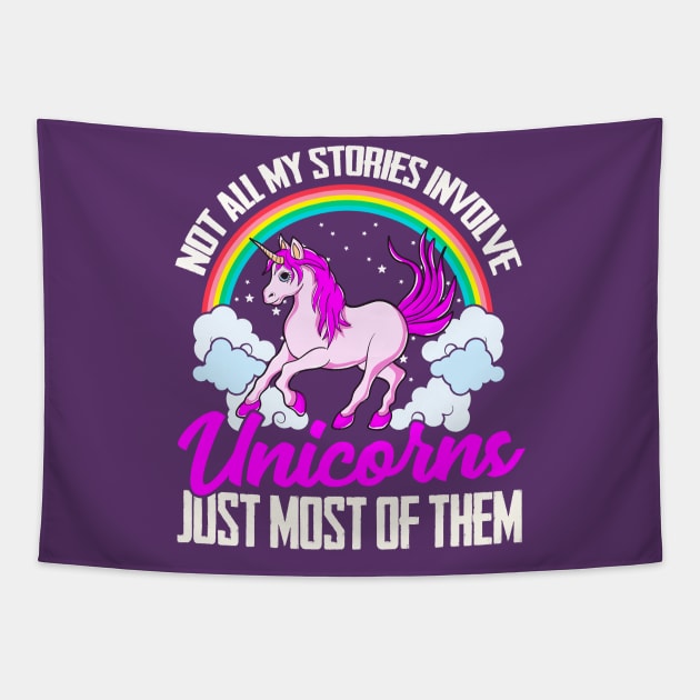 Unicorns Unicorn Funny Quotes Humor Sayings Gift Tapestry by E