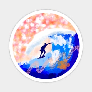 Orange Surf Sunset Magnet