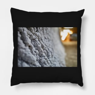 Salt crystals on a wall in a salt mine Pillow