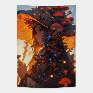 Mushroom Witch Tapestry