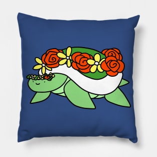 Flower Crown Turtle Pillow