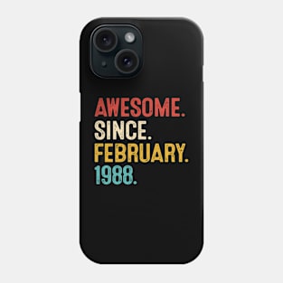 vintage february 1988 birthday Phone Case