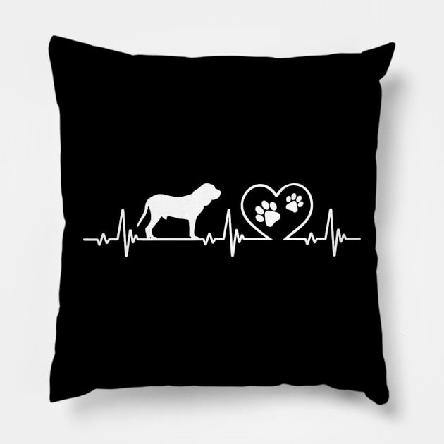 Fila brasileiro Lover Heartbeat Pillow by Barking Boutique