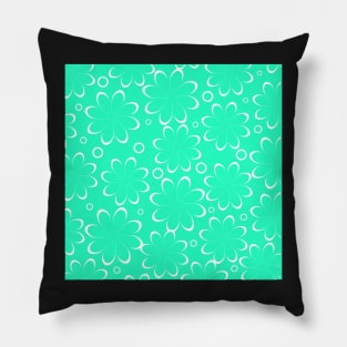 Flowers in mint Pillow