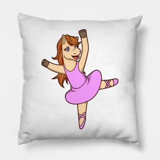 Comic horse dances ballet - ballerina Pillow