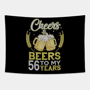 Cheers And Beers To My 56 Years Old 56th Birthday Gift Tapestry