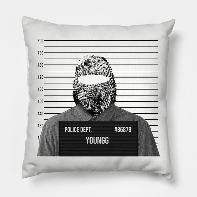 FingerPrint Balaclava Mugshot Pillow by Street Tempo