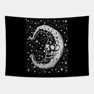 Crescent Moon Skull Tapestry